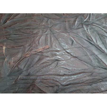 Collet de vache - Tannage végétal - Cuir froissé marron