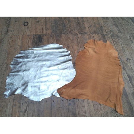 Lot de 2 peaux - Cuir de mouton et de chèvre - Cuir en Stock