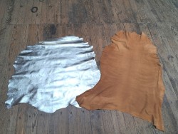 Lot de 2 peaux - Cuir de mouton et de chèvre - Cuir en Stock