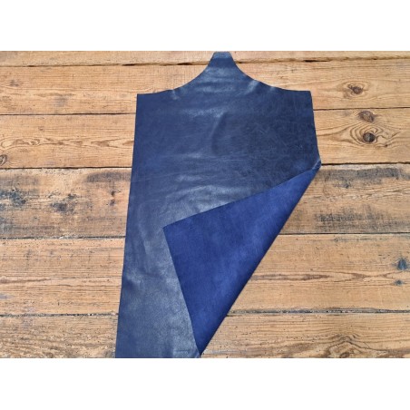 Morceau unique 82x59 - N°20 - Effet vieilli - Bleu nuit - Cuirenstock