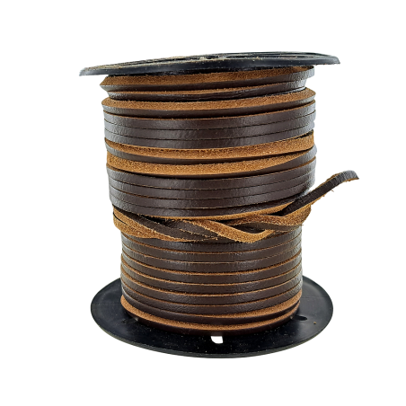 Lacet de cuir carré - 3 mm - Chocolat - Cuir en Stock