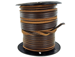 Lacet de cuir carré - 3 mm - Chocolat - Cuir en Stock