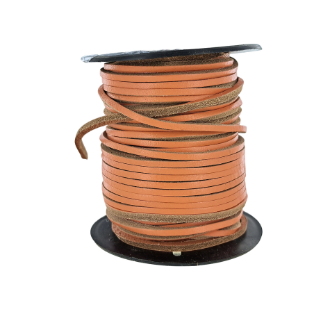 Lacet de cuir carré - 3 mm- Saumon - Cuir en Stock