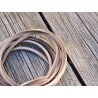 Lacet de cuir carré - 3 mm- Nubuck beige - Cuir en Stock