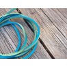 Lacet de cuir carré - 3 mm- Turquoise - Cuir en Stock