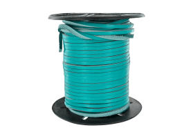 Lacet de cuir carré - 3 mm- Turquoise - Cuir en Stock