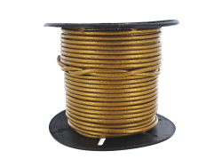 Lacet de cuir rond - Métallique doré - 2mm - Cuir en Stock