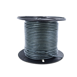 Lacet de cuir rond - Métallique gris - 2mm - Cuir en Stock