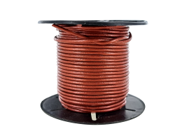 Lacet de cuir rond - Métallique brun rouge - 2mm - Cuir en Stock