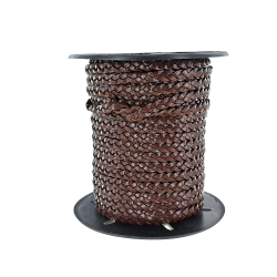 lacet tressé plat - 3x2mm - bijoux - maroquinerie - cuir en stock