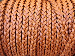 Lacet plat tressé - 5mm - Brun - Bijoux - Décoration - Cuirenstock
