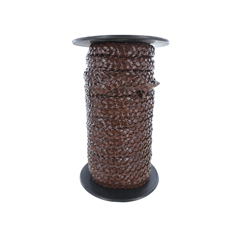 lacet tressé plat - 5x3mm - bijoux - maroquinerie - cuir en stock