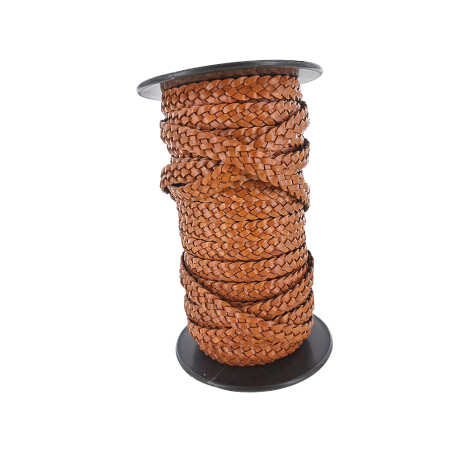 lacet tressé plat - 5x3mm - bijoux - maroquinerie - cuir en stock