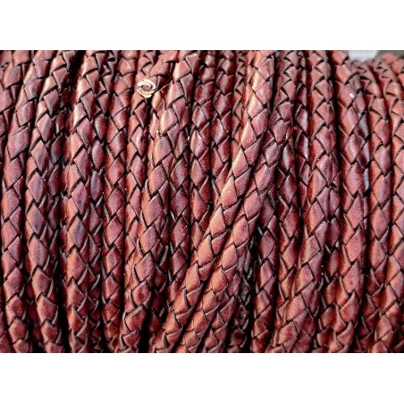 lacet plat tressé rond - 4mm - bijoux - maroquinerie - cuirenstock