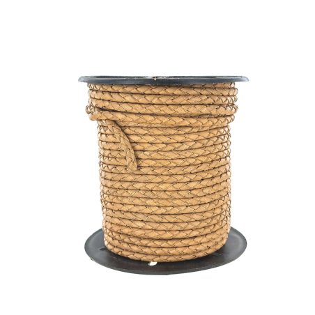 lacet plat tressé rond - 4mm - bijoux - maroquinerie - cuir en stock