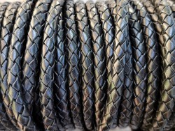lacet plat tressé rond - 6mm - bijoux - maroquinerie - cuirenstock