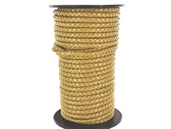 lacet plat tressé rond - 6mm - bijoux - maroquinerie - cuir en stock