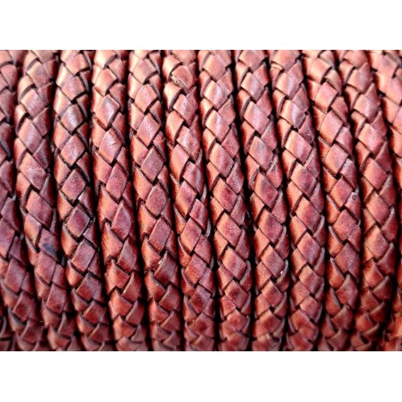 lacet plat tressé rond - 6mm - bijoux - maroquinerie - cuirenstock