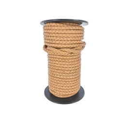 lacet plat tressé rond - 6mm - bijoux - maroquinerie - cuir en stock