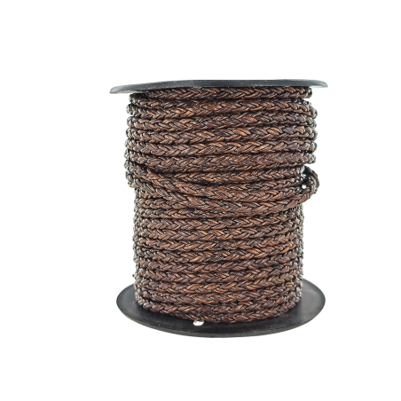 lacet rond tressé - 4mm - bijoux - maroquinerie - cuir en stock