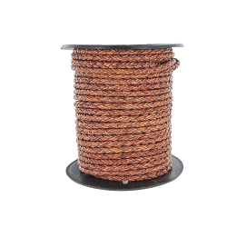 lacet rond tressé - 4mm - bijoux - maroquinerie - cuir en stock