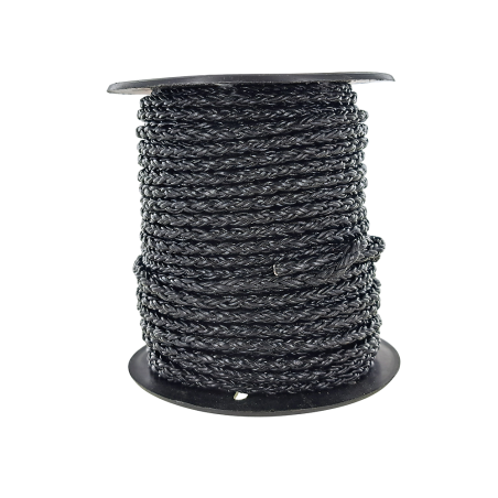 lacet rond tressé - 4mm - bijoux - maroquinerie - cuir en stock