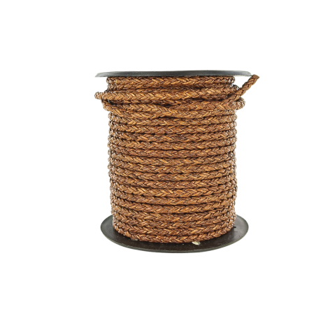 lacet rond tressé - 4mm - bijoux - maroquinerie - cuir en stock
