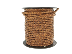 lacet rond tressé - 4mm - bijoux - maroquinerie - cuir en stock