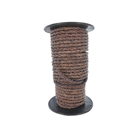 lacet rond tressé - 6mm - bijoux - maroquinerie - cuir en stock