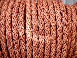 Lacet rond tressé - 6 mm - Brun rouge - Accessoires - Cuirenstock