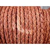 Lacet rond tressé - 6 mm - Brun rouge - Accessoires - Cuirenstock