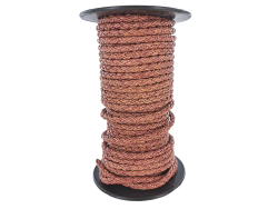 lacet rond tressé - 6mm - bijoux - maroquinerie - cuir en stock