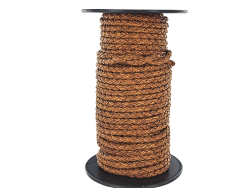 lacet rond tressé - 6mm - bijoux - maroquinerie - cuir en stock
