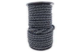 lacet rond tressé - 8mm - bijoux - maroquinerie - cuir en stock