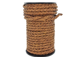 lacet rond tressé - 8mm - bijoux - maroquinerie - cuir en stock