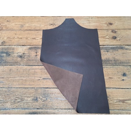Morceau unique 82x59 - N°11 - Grains vache - Chocolat - Cuir en Stock