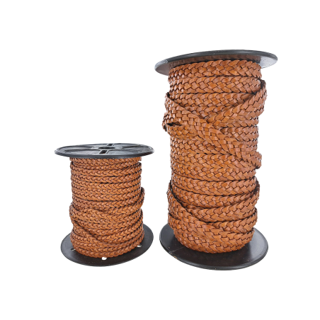 Lacet plat tressé - 12 mm - Brun - Bijoux - Cuirenstock