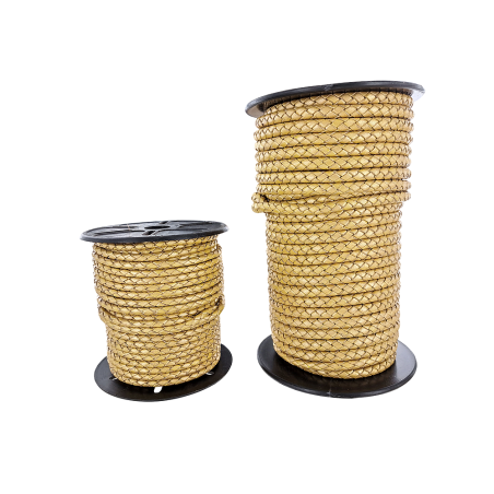 Lacet plat tressé rond - 4 mm - Or blanc - Maroquinerie - Bijoux