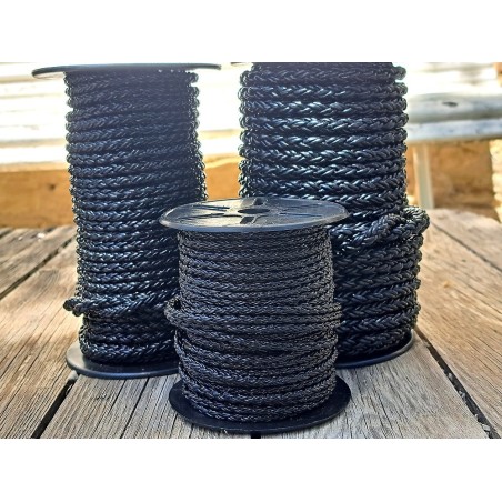 Lacet rond tressé - 6 mm - Noir - Accessoires - Cuirenstock