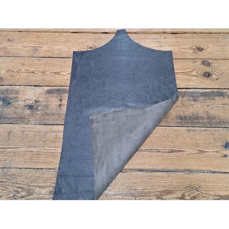 Morceau unique 82x59 - N°7 - Effet vieilli - Gris - Cuir en Stock