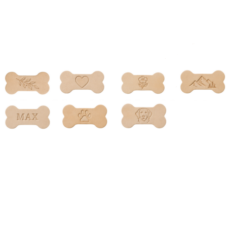 Lot surprise morceaux de cuir - forme os - cuir en stock