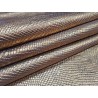 Demi peau de veau métallisé grain serpent - Or jaune - Cuir en Stock