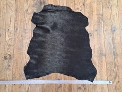 Peau de cuir de chèvre - épi - noir - Cuir en stock