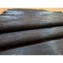 Peau de cuir de chèvre - épi - noir - Cuir en Stock