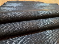 Peau de cuir de chèvre - épi - noir - Cuir en Stock