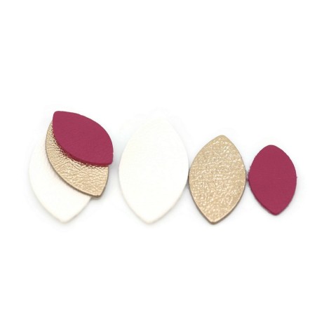 Lot surprise de 10 Amandes en cuir - Tailles diverses - Cuir en Stock