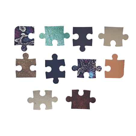 Lot surprise morceaux de cuir - forme puzzle - Cuir en Stock