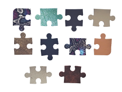 Lot surprise morceaux de cuir - forme puzzle - Cuir en Stock