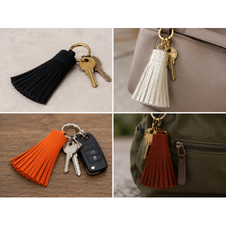 Lot surprise de 4 morceaux de cuir - Franges - Cuir en Stock