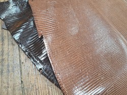Lot de 2 peaux de cuir de lézard - B - Cuirenstock